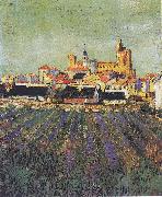 Vincent Van Gogh View to Saites-Maries Spain oil painting artist